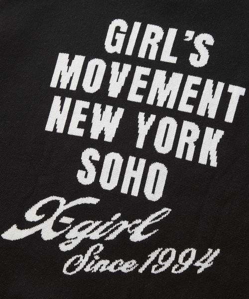 X-girl(エックスガール)の「CURSIVE LOGO AND FACE JACQUARD KNIT TOP(ニット/セーター・レディース・ブラック/オリーブ/ネイビー・ONE SIZE)」の17枚目の写真