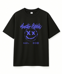 スマイルパステルブルーTシャツブラック_8141