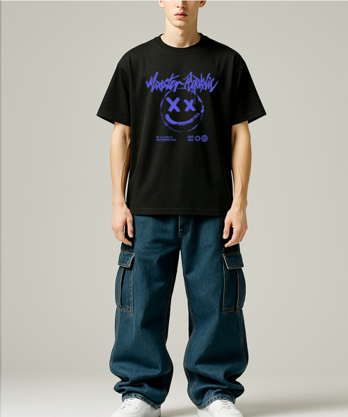 MONSTER REPUBLIC(モンスターリパブリック)の「スマイルパステルブルーTシャツブラック_8141(Tシャツ/カットソー・レディース・その他・SMALL/MEDIUM/LARGE/X-LARGE)」の2枚目の写真