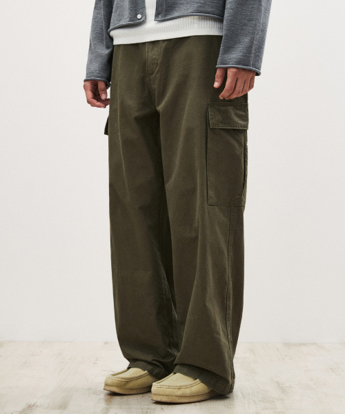 SUARE(スアレ)の「リップストップウォッシングカーゴパンツカーキ(その他パンツ・メンズ・カーキ・MEDIUM/LARGE/X-LARGE)」の3枚目の写真