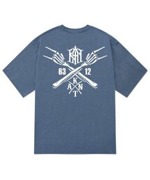 KTPN0146 クロスハンドピグメント半袖Tシャツ - ブルー