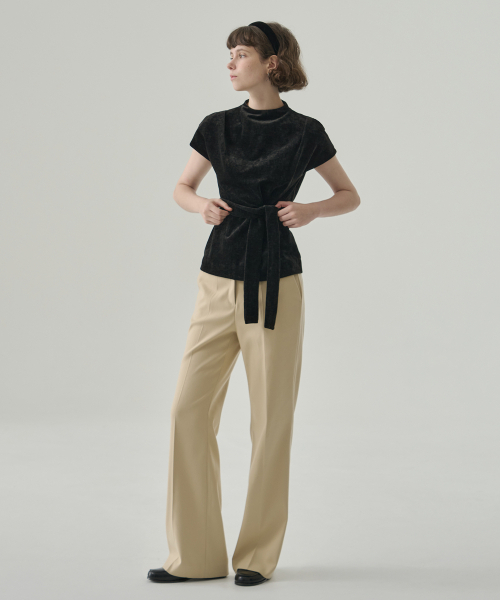 DRAWFIT WOMEN（ドローフィットウーマン）の「ディリア タック ベルベットトップ [ASH BROWN]（その他トップス・レディース・その他・SMALL/MEDIUM）」の5枚目の写真