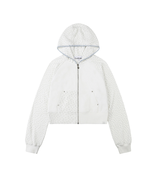TUOMIO（トゥオミオ）の「FLOWER WAFFLE HOOD ZIP-UP [IVORY]（パーカー・レディース・その他・1/2）」の2枚目の写真