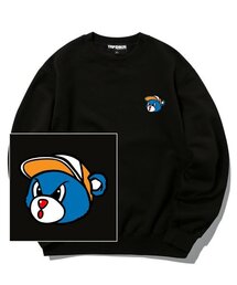 ブルーベアロゴクルーネック - ブラック