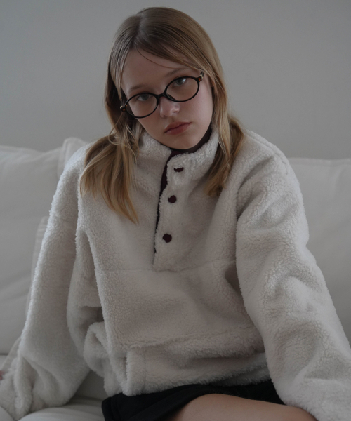 DEHEVE（デヘヴェ）の「Shearling Half Zip-up [Ivory]（その他トップス・レディース・アイボリー・FREE）」の9枚目の写真