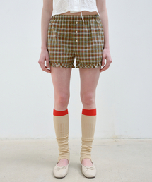 AOPT（アオプト）の「CHECK FRILL SHORTS - BROWN（その他パンツ）」