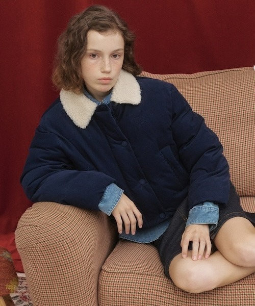 WOMAN COLLARED CORDUROY SHORT DOWN JACKET（ダウンジャケット/コート
