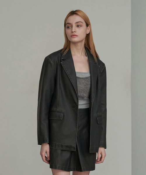 SPERONE WOMEN(スペローネウーマン)の「ミニマルツーボタンブレザーウーマン(ウォッシング)(ライダースジャケット・レディース・その他・FREE)」の1枚目の写真