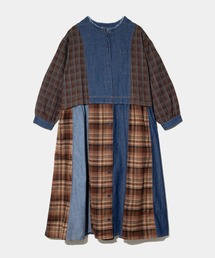 go slow caravan | mililopiulu/ミリロピュール チェックミックス リメイク ライクデニムワンピース(シャツワンピース)