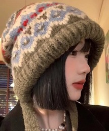 Miniministore（ミニミニストア）の「ノルディック柄ニット帽無地ニットキャップ（ニットキャップ/ビーニー・レディース）」