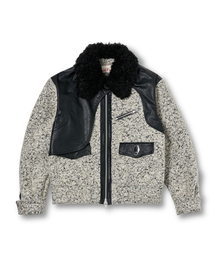 RAD FICTION（ラッドフィックション）の「HESTER DETACHABLE COLLAR CURVED LINE JACKET / IVORY BOUCLE（ダウンジャケット/コート）」