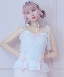 Fiorforte（フィオルフォルテ）の「frill ribbon knit camisole（キャミソール）」