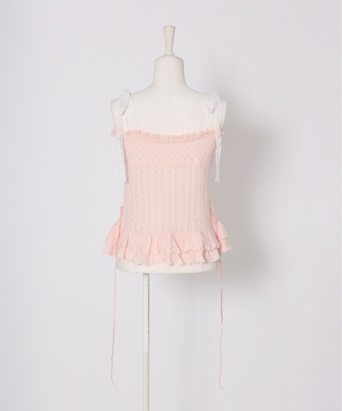 Fiorforte(フィオルフォルテ)の「frill ribbon knit camisole(キャミソール・レディース・ホワイト/ピンク・FREE)」の15枚目の写真