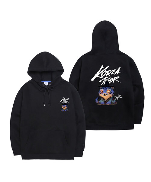 OHP(ワンハンドレッドパーセント)の「OHPxHARMONIA チョソンホラギ 裏起毛フード6(パーカー・レディース・ブラック/Beige/ダークグレー・4XL/3XL/M(95)/L/2XL/XL)」の2枚目の写真