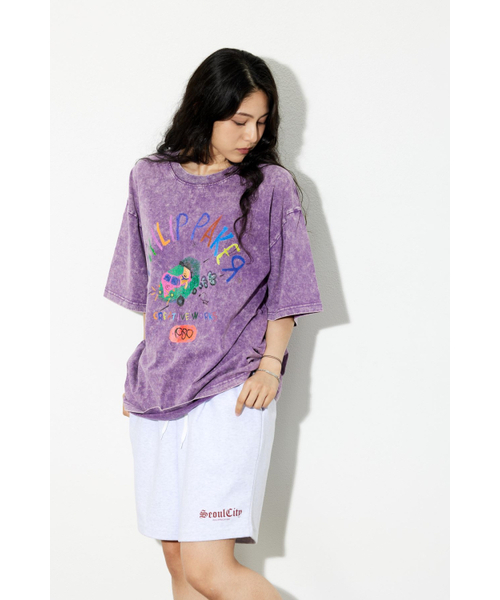 PHILIPPAKER(フィリップペイカー)の「ビエムシーミニバスクレヨン半袖Tシャツピグメントヴィンテージパープル(Tシャツ/カットソー・メンズ・その他・MEDIUM/LARGE/X-LARGE)」の2枚目の写真