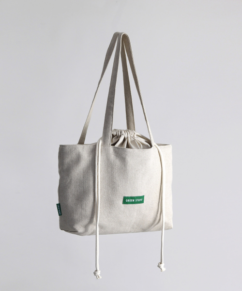 GREEN STUFF（グリーンスタッフ）の「boat string bag 66 linen - beige M（エコバッグ/サブバッグ・レディース・その他・FREE）」の2枚目の写真