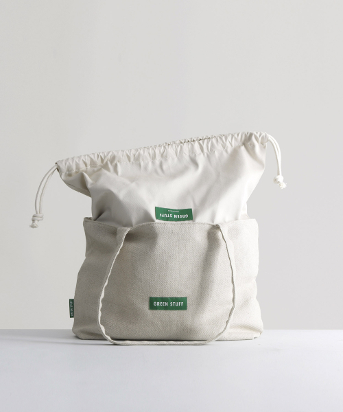 GREEN STUFF（グリーンスタッフ）の「boat string bag 66 linen - beige M（エコバッグ/サブバッグ・レディース・その他・FREE）」の9枚目の写真