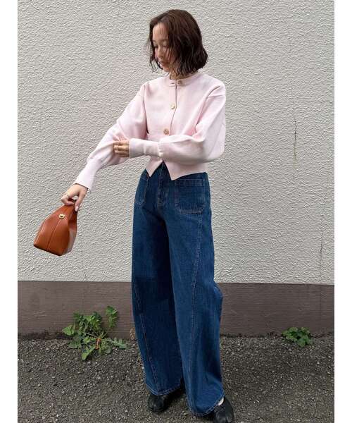 LAGUNAMOON（ラグナムーン）の「フォルムニットカーディガン（カーディガン/ボレロ・レディース・ネイビー/ライトグレー/ピンク・FREE）」の5枚目の写真