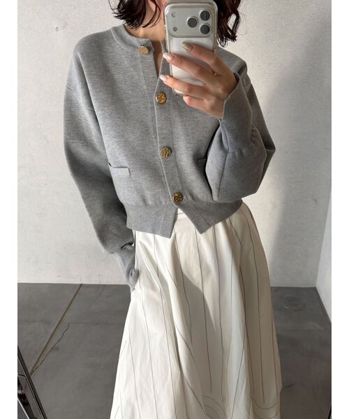 LAGUNAMOON（ラグナムーン）の「フォルムニットカーディガン（カーディガン/ボレロ・レディース・ネイビー/ライトグレー/ピンク・FREE）」の12枚目の写真