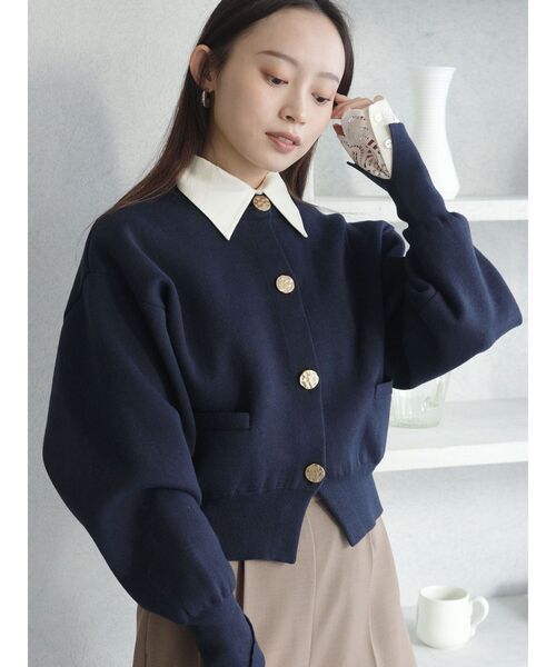 LAGUNAMOON（ラグナムーン）の「フォルムニットカーディガン（カーディガン/ボレロ・レディース・ネイビー/ライトグレー/ピンク・FREE）」の13枚目の写真