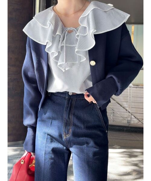 LAGUNAMOON（ラグナムーン）の「フォルムニットカーディガン（カーディガン/ボレロ・レディース・ネイビー/ライトグレー/ピンク・FREE）」の18枚目の写真