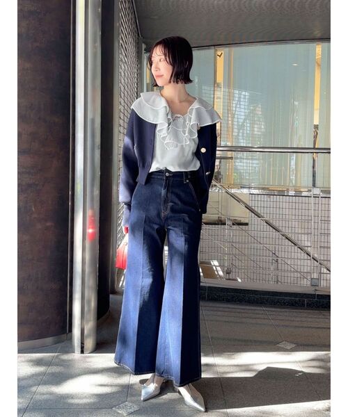 LAGUNAMOON（ラグナムーン）の「フォルムニットカーディガン（カーディガン/ボレロ・レディース・ネイビー/ライトグレー/ピンク・FREE）」の19枚目の写真