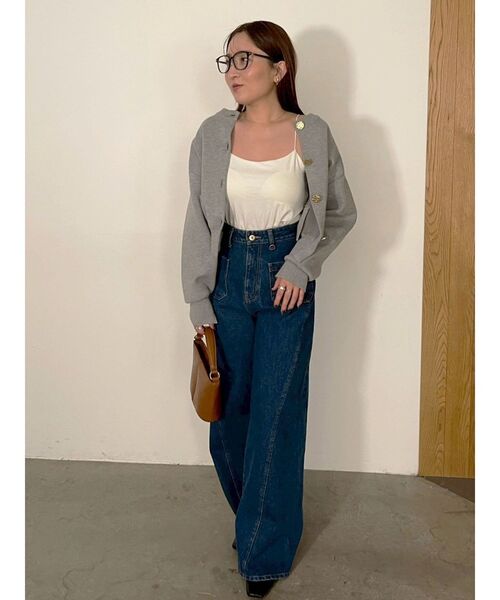 LAGUNAMOON（ラグナムーン）の「フォルムニットカーディガン（カーディガン/ボレロ・レディース・ネイビー/ライトグレー/ピンク・FREE）」の22枚目の写真