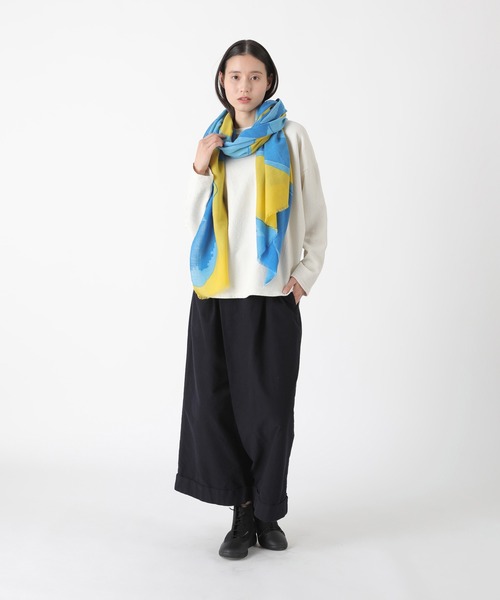 Plantation(プランテーション)の「ギザギザドローイングストール / ストール / (O)(ストール/ショール・レディース・ブラック/ブルー・FREE)」の5枚目の写真
