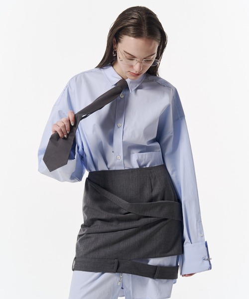 JOSE MOON（ジョゼムーン）の「LOW WEST CUTTING MINI SKIRT/ローウエストカッティングミニスカート（スカート・レディース・グレー/ブラック・38/36）」の20枚目の写真