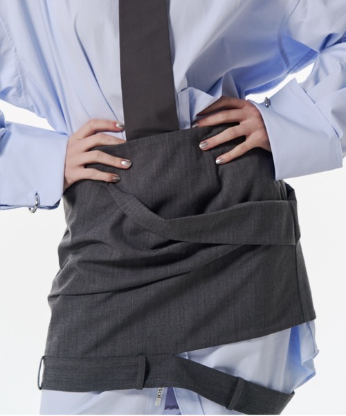 JOSE MOON（ジョゼムーン）の「LOW WEST CUTTING MINI SKIRT/ローウエストカッティングミニスカート（スカート・レディース・グレー/ブラック・38/36）」の16枚目の写真