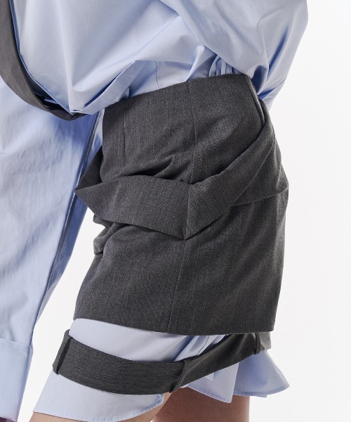 JOSE MOON（ジョゼムーン）の「LOW WEST CUTTING MINI SKIRT/ローウエストカッティングミニスカート（スカート・レディース・グレー/ブラック・38/36）」の17枚目の写真