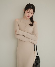 lace docking ensemble knit onepiece / レースドッキングアンサンブルニットワンピース