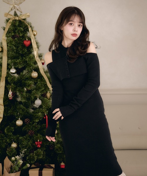 fupel(フぺル)の「lace docking ensemble knit onepiece / レースドッキングアンサンブルニットワンピース(ワンピース・レディース・ブラック/ベージュ・FREE)」の15枚目の写真