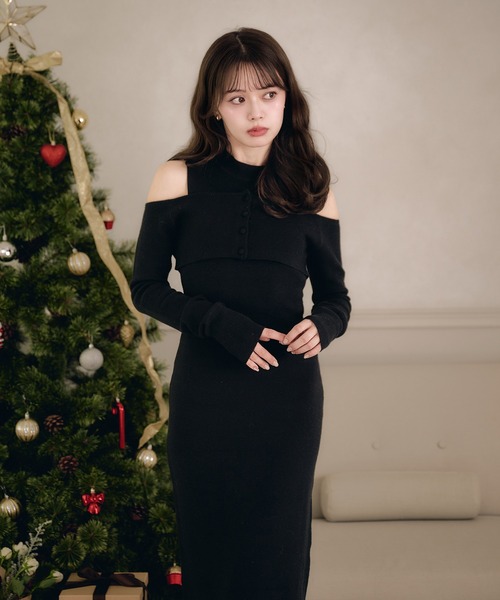 fupel(フぺル)の「lace docking ensemble knit onepiece / レースドッキングアンサンブルニットワンピース(ワンピース・レディース・ブラック/ベージュ・FREE)」の16枚目の写真