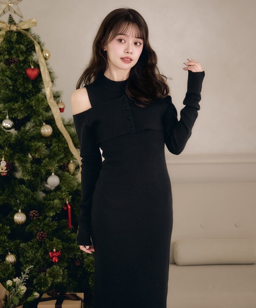 fupel(フぺル)の「lace docking ensemble knit onepiece / レースドッキングアンサンブルニットワンピース(ワンピース・レディース・ブラック/ベージュ・FREE)」の17枚目の写真