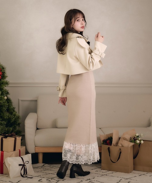 fupel(フぺル)の「lace docking ensemble knit onepiece / レースドッキングアンサンブルニットワンピース(ワンピース・レディース・ブラック/ベージュ・FREE)」の11枚目の写真
