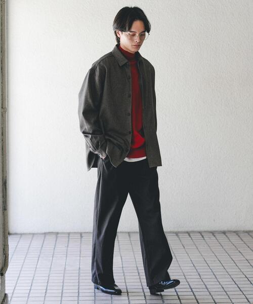 SENSE OF PLACE by URBAN RESEARCH（センスオブプレイスバイアーバンリサーチ）の「ブラッシュドイージーワイドパンツ（その他パンツ・メンズ・チャコールグレー/ブラック/ブラウン・LARGE/MEDIUM）」の4枚目の写真