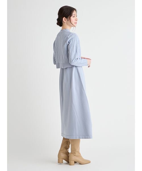 CELFORD(セルフォード)の「Premiumスプリングプレートパターンニットアップ(ワンピース・レディース・アイボリー/ブラック/サックスブルー・38/36)」の9枚目の写真