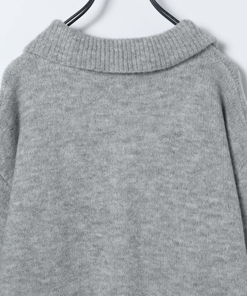 JEANASIS（ジーナシス）の「【選べる着丈】7Gアルパカブレンドポロニット/638829（ニット/セーター・レディース・ライトブルー/グレー/ブラック系その他/ピンクベージュ・MEDIUM/LARGE）」の19枚目の写真