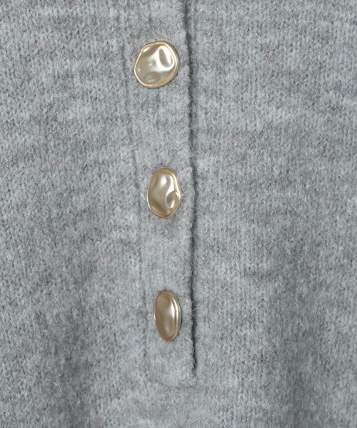 JEANASIS（ジーナシス）の「【選べる着丈】7Gアルパカブレンドポロニット/638829（ニット/セーター・レディース・ライトブルー/グレー/ブラック系その他/ピンクベージュ・MEDIUM/LARGE）」の20枚目の写真