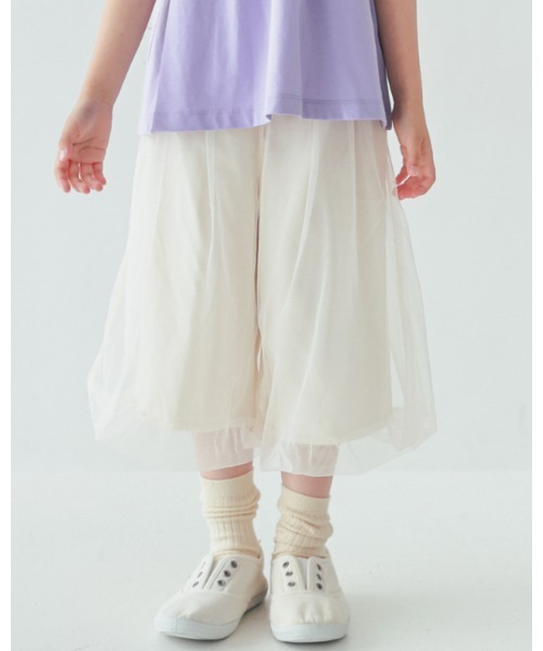 NHT(エヌエイチティー)の「NHT/エヌエイチティー チュールバルーンパンツ(その他パンツ・キッズ・アイボリー/ブラック・110cm/120cm/130cm/140cm/150cm/160cm)」の2枚目の写真