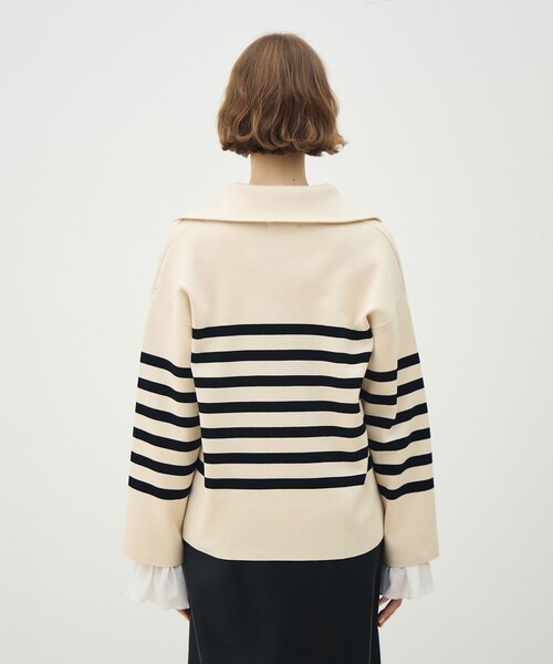 MACPHEE（マカフィー）の「□パネルボーダー レースアッププルオーバー