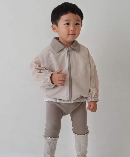 PUPPAPUPO（プッパプーポ）の「ステンカラー ジップアップ ジャケット（ブルゾン・キッズ・グレイッシュベージュ/カーキ/ベージュ・80/100/110/90）」の8枚目の写真