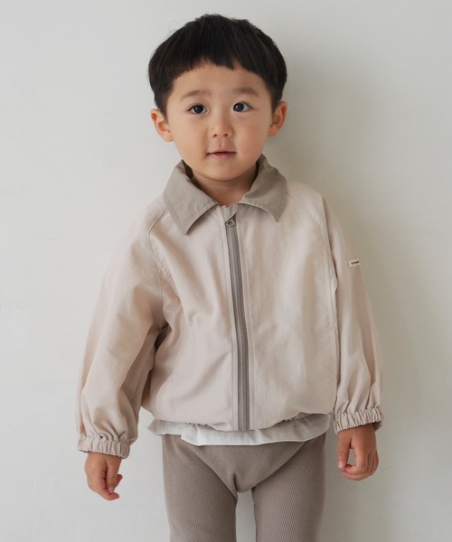 PUPPAPUPO（プッパプーポ）の「ステンカラー ジップアップ ジャケット（ブルゾン・キッズ・グレイッシュベージュ/カーキ/ベージュ・80/100/110/90）」の9枚目の写真