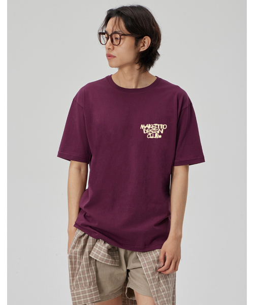 MAKEITTO（メイキット）の「[DESIGN CLUB] CREW NECK TEE_WINE（Tシャツ/カットソー・メンズ・その他・MEDIUM/LARGE/X-LARGE/XX-LARGE）」の4枚目の写真