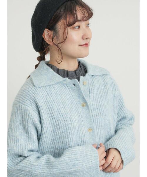 Samansa Mos2(サマンサ モスモス)の「襟付ニットカーディガン(カーディガン/ボレロ・レディース・オフホワイト/チャコールグレー/ベージュ/サックスブルー・F)」の4枚目の写真