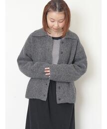 Samansa Mos2 | 襟付ニットカーディガン(カーディガン/ボレロ)