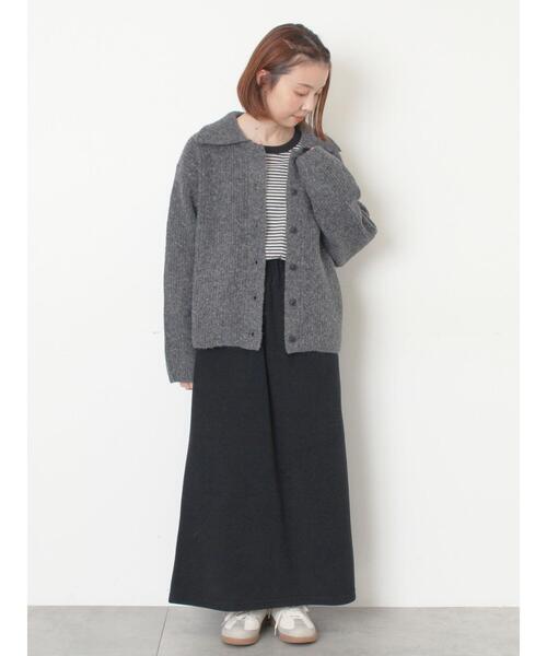 Samansa Mos2(サマンサ モスモス)の「襟付ニットカーディガン(カーディガン/ボレロ・レディース・オフホワイト/チャコールグレー/ベージュ/サックスブルー・F)」の8枚目の写真