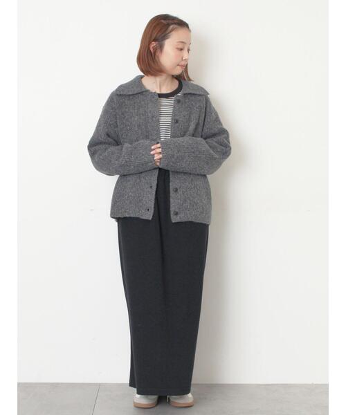 Samansa Mos2(サマンサ モスモス)の「襟付ニットカーディガン(カーディガン/ボレロ・レディース・オフホワイト/チャコールグレー/ベージュ/サックスブルー・F)」の9枚目の写真