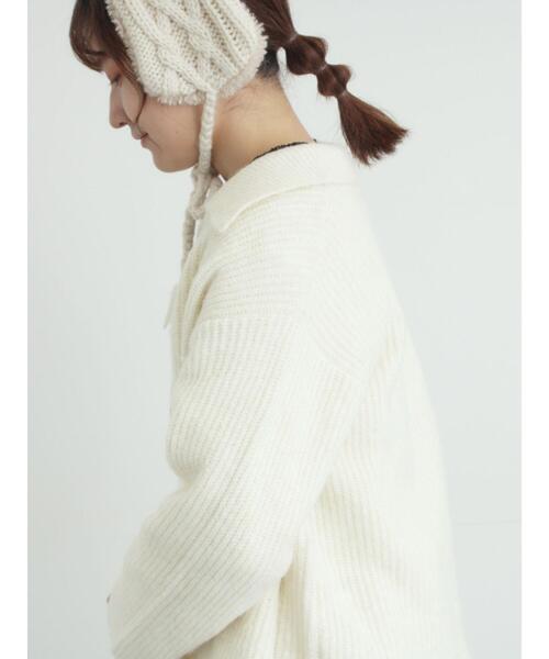 Samansa Mos2(サマンサ モスモス)の「襟付ニットカーディガン(カーディガン/ボレロ・レディース・オフホワイト/チャコールグレー/ベージュ/サックスブルー・F)」の13枚目の写真